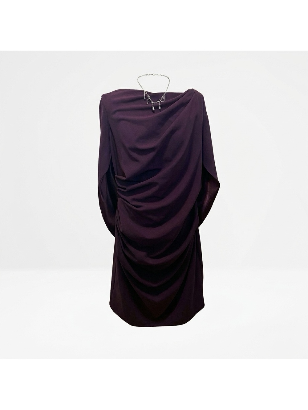 Betsy and Adam Purple Draped Cocktail Dress